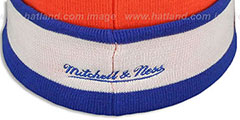 Knicks THE-BUTTON Knit Beanie Hat by Michell and Ness - 4th View