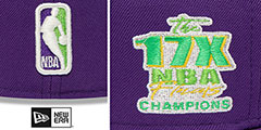 Lakers 17X NBA CHAMPS CITRUS POP Purple-Green Fitted Hat by New Era - 4th View