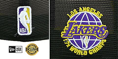 Lakers 17X WORLD CHAMPS MESH-BACK SIDE-PATCH Black-Gold Fitted Hat by New Era - 4th View