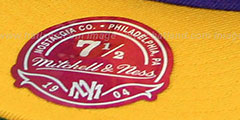 Lakers 2T XL-LOGO Purple-Gold Fitted Hat by Mitchell and Ness - 4th View