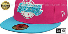 Lakers MIAMI VICE Beetroot-Blue Fitted Hat by New Era - 4th View