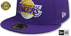 Lakers NBA G-LEAGUE Purple Fitted Hat by New Era - 4th View