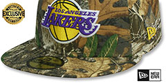 Lakers NBA TEAM-BASIC Realtree Camo Fitted Hat by New Era - 4th View