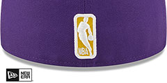 Lakers TRIPLE THREAT IDENTITY Purple Fitted Hat by New Era - 4th View