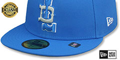 Lions THROWBACK NFL LIGATURE Blue Fitted Hat by New Era - 4th View