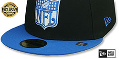 Lions THROWBACK NFL SHIELD-BASIC Black-Blue Fitted Hat by New Era - 4th View