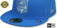 Lions THROWBACK NFL SHIELD-BASIC Blue Fitted Hat by New Era - 4th View