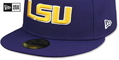 LSU NCAA TEAM-BASIC Purple Fitted Hat by New Era - 4th View