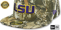 LSU NCAA TEAM-BASIC Realtree Camo Fitted Hat by New Era - 4th View