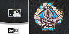 Marlins BOTANICAL SIDE-PATCH Black Fitted Hat by New Era - 4th View