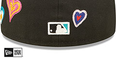 Marlins CHAIN STITCH HEARTS Black Fitted Hat by New Era - 4th View