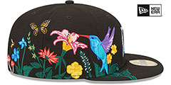 Marlins COOPERSTOWN SIDE-BLOOM Black Fitted Hat by New Era - 4th View