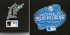 Marlins LOGO BLOOM SIDE-PATCH Black-Sky Fitted Hat by New Era - 4th View