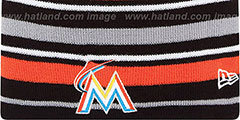 Marlins STRIPEOUT Knit Beanie Hat by New Era - 4th View