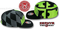 Maryland SUPER-FLAG SNAPBACK Black-Grey-Lime Hat by Zephyr - 4th View