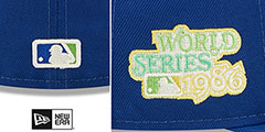 Mets 1986 WS CITRUS POP Royal-Green Fitted Hat by New Era - 4th View