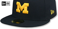 Michigan NCAA TEAM-BASIC Navy Fitted Hat by New Era - 4th View