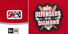 Mud Hens MILB MARVEL DEFENDERS SIDE-PATCH Red-Navy Fitted Hat by New Era - 4th View