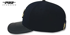 Nationals LOW-PRO GOLD METAL BADGE STRAPBACK Black Hat by Pro Standard - 4th View