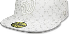 Nationals MLB FLOCKING White-Grey Fitted Hat by New Era - 4th View