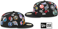 NBA ALL STAR ALL-OVER Black Fitted Hat by New Era - 4th View