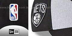 Nets ROPE STITCH DRAFT STRETCH SNAPBACK Grey-Black Hat by New Era - 4th View