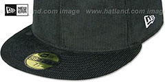 New Era CORDUROY 59FIFTY-BLANK Black Fitted Hat - 4th View