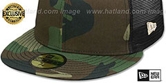 New Era MESH-BACK 59FIFTY-BLANK Army-Black Fitted Hat - 4th View