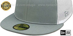 New Era MESH-BACK 59FIFTY-BLANK Grey-White Fitted Hat - 4th View