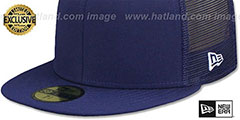 New Era MESH-BACK 59FIFTY-BLANK Navy-Navy Fitted Hat - 4th View