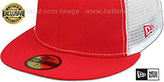 New Era MESH-BACK 59FIFTY-BLANK Red-White Fitted Hat - 4th View