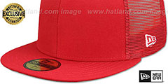 New Era MESH-BACK 59FIFTY-BLANK Red-Red Fitted Hat - 4th View