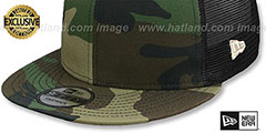 New Era MESH-BACK BLANK SNAPBACK Army-Black Adjustable Hat - 4th View