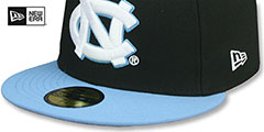 North Carolina NCAA TEAM-BASIC Black-Sky Fitted Hat by New Era - 4th View