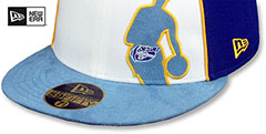 Nuggets NBA SILHOUETTE PINWHEEL White-Royal-Sky Fitted Hat by New Era - 4th View