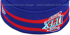 NY Giants SUPER BOWL XLII Royal Knit Beanie Hat by New Era - 4th View