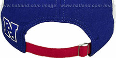 NY Giants TRIPLE MELTON STRAPBACK Royal-White-Red Hat by New Era - 4th View