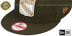 NY Rangers TEAM-BASIC SNAPBACK Brown-Wheat Hat by New Era - 4th View