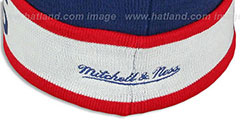 NY Rangers THE-BUTTON Knit Beanie Hat by Michell and Ness - 4th View