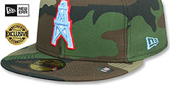 Oilers NFL TEAM-BASIC Army Camo Fitted Hat by New Era - 4th View