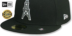 Oilers NFL TEAM-BASIC FADEOUT Black Fitted Hat by New Era - 4th View