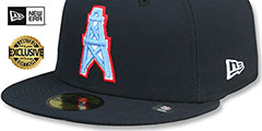 Oilers NFL THROWBACK TEAM-BASIC Navy Fitted Hat by New Era - 4th View