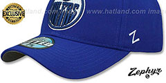 Oilers SHOOTOUT Royal Fitted Hat by Zephyr - 4th View