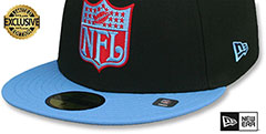 Oilers THROWBACK NFL SHIELD-BASIC Black-Sky Fitted Hat by New Era - 4th View