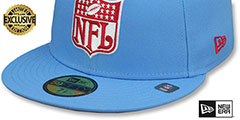 Oilers THROWBACK NFL SHIELD-BASIC Sky Fitted Hat by New Era - 4th View