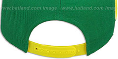 Oregon LACROSSE SUPER-ARCH SNAPBACK Green-Yellow Hat by Zephyr - 4th View