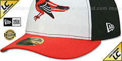 Orioles 1989-97 LOW-CROWN VINTAGE White-Black-Orange Fitted Hat by New Era - 4th View