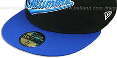 Orioles 2T BALTIMORE SCRIPT Black-Royal Fitted Hat by New Era - 4th View