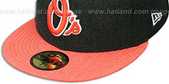 Orioles 2T-HEATHER ACTION Charcoal-Orange Fitted Hat by New Era - 4th View