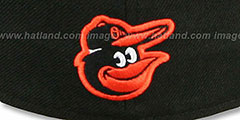 Orioles SCRIPT-PUNCH Black-Orange Fitted Hat by New Era - 4th View